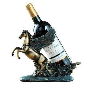 Tabletop Wine Racks Creative Fairy Horse Sculpture Home Decoration Figurines Resin Handcrafts Rack Beauty Holder Wedding Decor Crafts