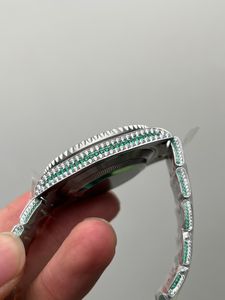 40MM DIAMANTES VERDES relógios 116610 3135 MOVIMENTO AUTOMÁTICO SAFIRA MEN RELÓGIO DE PULSO pulseira gelada de alta qualidade à prova d'água orologio di lusso eta