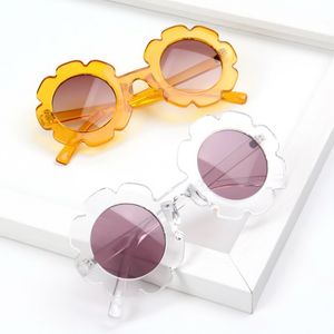 2021 kinder Runde Shell Form Smart Gläser Sonnenbrille Kinder Mode Nette Welligkeit Blume UV400 Mädchen Jungen Baby Rosa Brillen geschenk