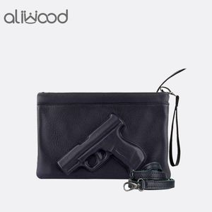 Axelväskor 3d tryckt pistolpistolväska varumärke kvinnor kedja messenger designer koppling handväska damer kuvert kopplingar crossbody bolsas