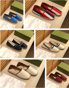 2021 Klassiker Loafers Espadrilles Luxurys Designers Skor Sneakers Canvas och Real Sheepskin Two Tone Hood Toe Fashion Mäns Ands Kvinnors Skoa Storlek