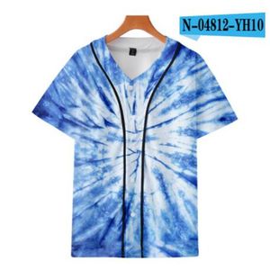 注文の男野球ジャージーボタンHomme Tシャツ3Dプリントシャツストリートウェアティーシャツヒップホップ服前面とバックプリント020