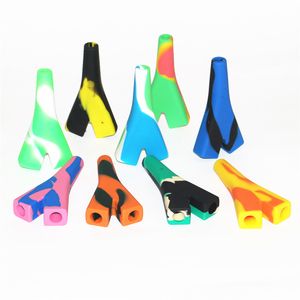 Manufacturer 2 Joints Holder Silicone Pipe cigarette holders Smoking Bubble Pipes Small Hand Pipe DHL