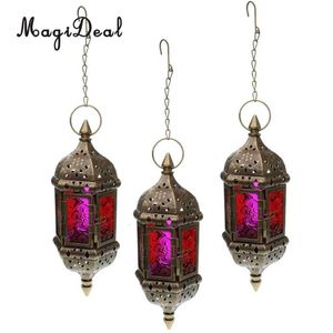3x marockansk stil metall ljus lantern ljusstake tealight hållare för bröllop hem dekor brons sh190924