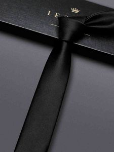 브랜드 럭셔리 블랙 5cm 스키니 넥타이 남성용 패션 비즈니스 드레스 정장 넥타이 선물 상자