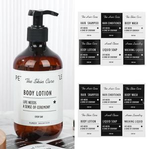 Presentförpackning 1 Set Tvålflaska Etikett Klistermärke Badrum Shampoo Lotion Dispenser Etiketter Vattentät självhäftande identifiering