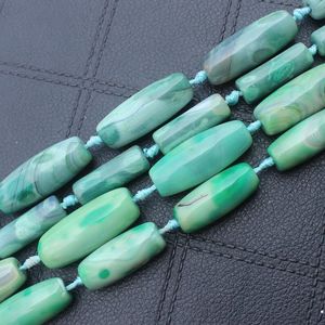 Perline di pietra naturale, blu/verde drago di fuoco agate lunghezza del branello del distanziatore 30mm/40mm, per la creazione di gioielli fai da te, pendente, collana