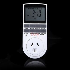 Timers 1PC Electronic Digital Timer Switch With Random 24 Hour Cyclic EU UK AU US Plug Kitchen Outlet Programmable Timing Socket 220V