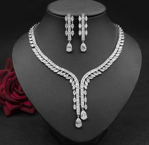 wonderful high quality crystal diamond bide wedding lady's necklace earings set 143