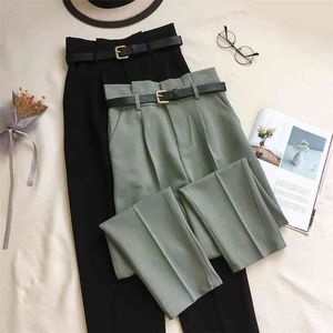 Primavera Outono Coreia Moda Mulheres Cintura Alta Slim Terno Calças All-Matched Casual Ol Lápis Calças Femininas S270 210512