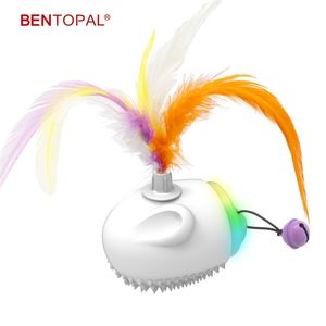 BENTOPAL - Jouets pour chat automatiques avec plume et Jingle Bell USB-C LED Lights Indoor Smart Interactive Pet Toys Cat Funny Toys 211122