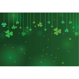 Parti Dekorasyonu St. Patrick's Day Yeşil Zemin Asma Yonca Pogerya Arka Plan Tatil Kutlaması Dekoru Po Booth Stüdyo Pervane