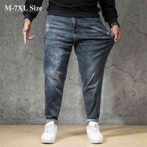 Плюс размер 5XL 6XL 7XL мужская мода гарем джинсы осень свободно повседневная хип-хоп стиль улицы джинсовые брюки бренд мужские брюки 210716