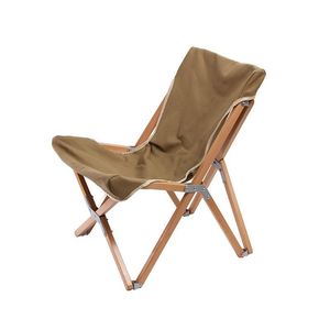 Lägermöbler! Solid Wood Leisure Butterfly Chair Outdoor Camping Beech Tjockad Canvas Folding