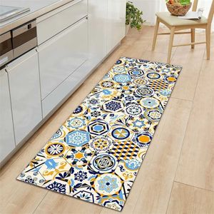 Bohemia Cozinha Floor Tapete Tapete Non-Slip Entrada Entrada Porta Mat Tapetes Boho Bathroom Tapete para sala de estar Quarto 211204