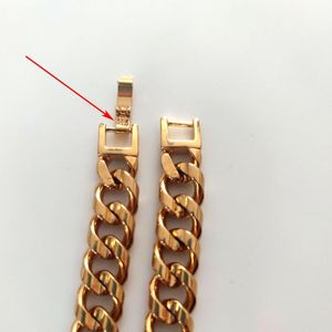 Łańcuchy Prawdziwe 14K Fine Solid Gold GF Double Curved Cuban Chain Naszyjnik Mężczyźni 24 