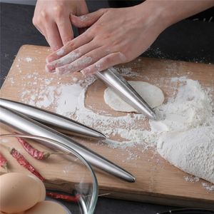 Rostfritt stål rullande stift köksredskap deg rullbaka pizza nudlar cookie dumplings gör non-stick bakning verktyg