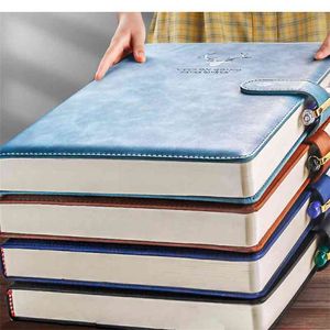 A4 Notebook Ultra-thick Thickened Notepad Business Soft Leather Work Meeting Record Book Office Diary Sketchbook Students Cute 210611
