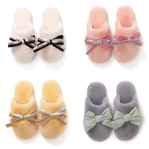 Menina recém sapatos bowknot outono inverno nuvens bonito casa chinelo de algodão branco rosa cinza feminino quente respirável moda all inclusive pelúcia slipuns9 novo estilo