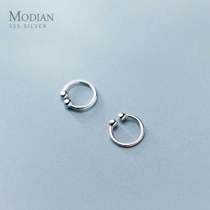 Proste słodkie koraliki Silver Clip Earrings Fashion 925 Sterling Classic Clips Ear Dla kobiet Fine Jewelry Prezent 210707