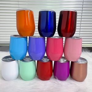 Muti-colori 12 once vino tazza tazza doppia parete in acciaio inox tazza di birra sottovuoto tazze da caffè isolato tazze da ufficio per ufficio