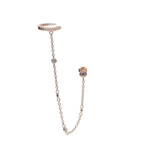 Korean Version 925 silver Jewelry Tassel Fashion Retro Long chain Chain Metal cuff Earrings