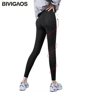 Bivigaos mikrotryck sharkskin leggings kvinnor svart fitness formning hip lyft leggings skinny slim sport träning leggings 211008