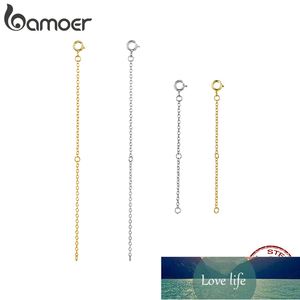 bamoer 14K Gold Plated 925 Sterling Silver Extended Chains with Lobster Clasps for DIY Necklace Extension Chain Jewelry Making Factory price expert design Quality