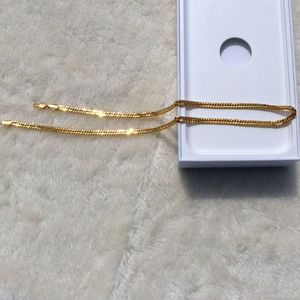 18 K Yellow Solid Gold G/F 6MM Double Cuban Curb Italian Link Chain Necklace 24 Inches X0509