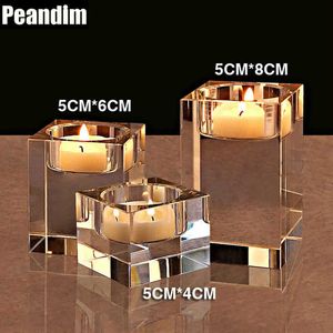 ピーンディムウェディングセンターピースキャンドルライトディナークリスタルキャンドルスティック4cm 6cm 8cm K9クリスタルキャンドルホルダーバーコーヒーショープ装飾SH190924