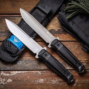 Survival Straight Knife 9Cr13Mov Titanium Coated Drop Point Blade Full Tang Nylon Plus Glass Fiber Handle Tactical Knives With Nylon Sheath