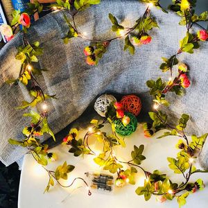 Strings Simulation Vine Flowers LED Fairy String Light Holiday Garden Decoration Lights For Wedding Valentine Party Decor