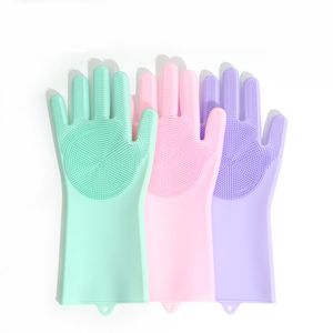 Esponja lavagem de lavagem de silicone de silicone escova de limpeza resistente ao calor luvas de lavagem para o trabalho doméstico