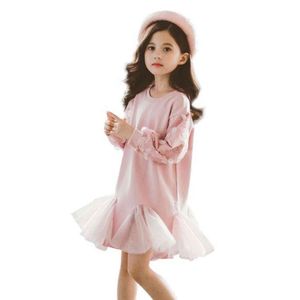 New Baby Girls Dress 2021 Spring Girl Princess Abiti a righe Abiti per adolescenti Abbigliamento per bambini 6 8 10 12 14 G1129