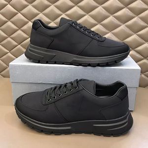 Män prax 01 spets-up sneakers triangel re-nylon tyg platt skor svart läder plattform tränare topp kvalitet mesh nylon casual löpare sko med låda 276