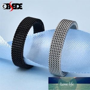 Stainless Steel Mesh Flexible Ring for Men Women Gift Delicate Unisex Couple Jewelry Hiphop Punk Simple Plain Wedding Band Rings Factory price expert design Quality