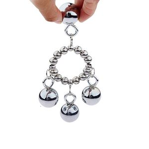 Metal Cockrings Penis Ring Pendant Ball Viktbärande Fysisk stretching Exerciser Scrotum Förstoring Stretcher Mäns Sexleksaker