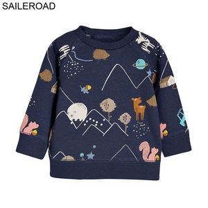 Saileroad Boy Jumpers Осенние Рубашки детской спортивной рубашки 2-7 лет Клюнеры Хлопковая одежда для детей 21110