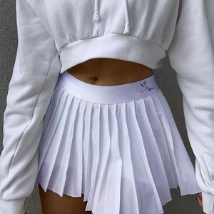 Skirts White Pleated Skirt Short Woman Elastic Waist Mini High Waisted Korean Preppy Style Summer Dance 2021#g30