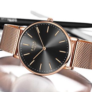 Relogio Masculino LIGE Men Watch Luxury Brand Fashion Waterproof Ultra Thin Watch Full Steel Quartz Watch Men Business watches 210527
