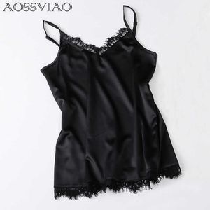 Summer Silk Tank Top Women Sexy V Neck Basic Tops Blusas Casual Womens Vest Lace Camisole Crop Tops Plus Size Female Shirt 210616