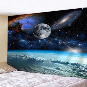 The Outer Space Tapestry 3D Stampato Soggiorno Camera da letto Decorazione Sandy Beach Picnic Towel 210609