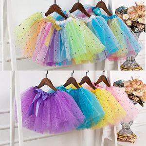 DHL FAST Ship Cute Girls Tutu Dress Candy Rainbow Color Toddler مع مجموعات عصابة رأس أطفال.