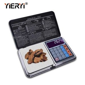 Yieryi 6 в 1 многофункциональные цифровые весы электронные 100G / 200G / 300G / 500G / 1000G весовой баланс с калькулятором Palm Design 210927