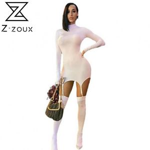 Women Dress Long Sleeve Turtleneck Sexy White Black Coset Dresses Woman Asymmetry Vintage Short Wrap 210513