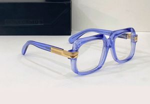 Vintage bril Blue Crystal Full Rim Optical Frame Clear Lens Square Sunglasses Frames Mens Eyewear met doos