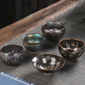 Tazza da tè in ceramica Ciotola Jianzhan singola pavone colorato