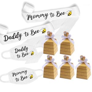 Partydekoration „Daddy Mommy To Be“-Schwangerschaftsankündigung mit Biene-Motiv, Geschlecht offenbaren, Junge oder Mädchen, Babyparty, Geschenkbox, Po-Requisiten