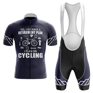 2024リタイアメントプランブルーサイクリングジャージーセットサマーマウンテンバイク衣料品自転車サイクリングジャージースポーツウェアスーツMaillot Ropa Ciclismo