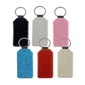 Chaveiros de couro de transferência de calor chaveiros Fine Flash Sublimação em branco DIY Keychain Chaveiro Anel chave Criativo Presente Suprimentos